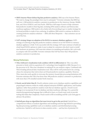 For Application Development & Delivery Professionals
The Forrester Wave™: Big Data Predictive Analytics Solutions, Q1 2013...