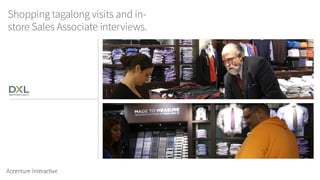 Shopping tagalong visits and in-
store Sales Associate interviews.
 