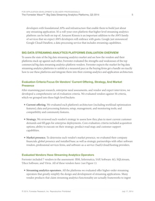 Forrester Wave - Big data streaming analytics platforms | PDF
