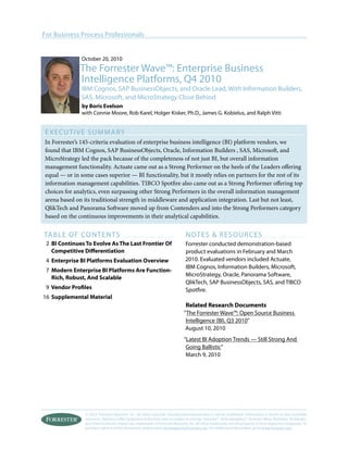 Forrester - Business Intelligence | PDF