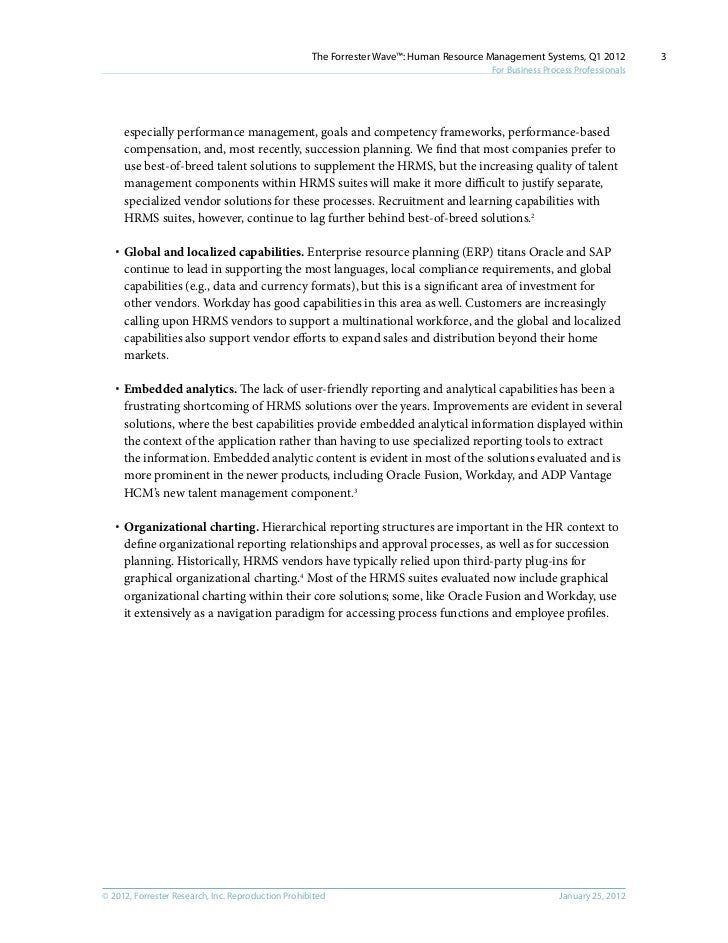 Forrester Wave Human Resource Management Systems Q1 2012