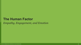 22© 2018 FORRESTER. REPRODUCTION PROHIBITED.
The Human Factor
Empathy, Engagement, and Emotion
 