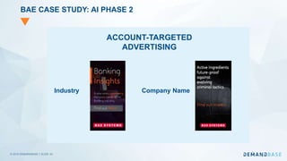 © 2019 DEMANDBASE｜SLIDE 43
BAE CASE STUDY: AI PHASE 2
ACCOUNT-TARGETED
ADVERTISING
Industry Company Name
 