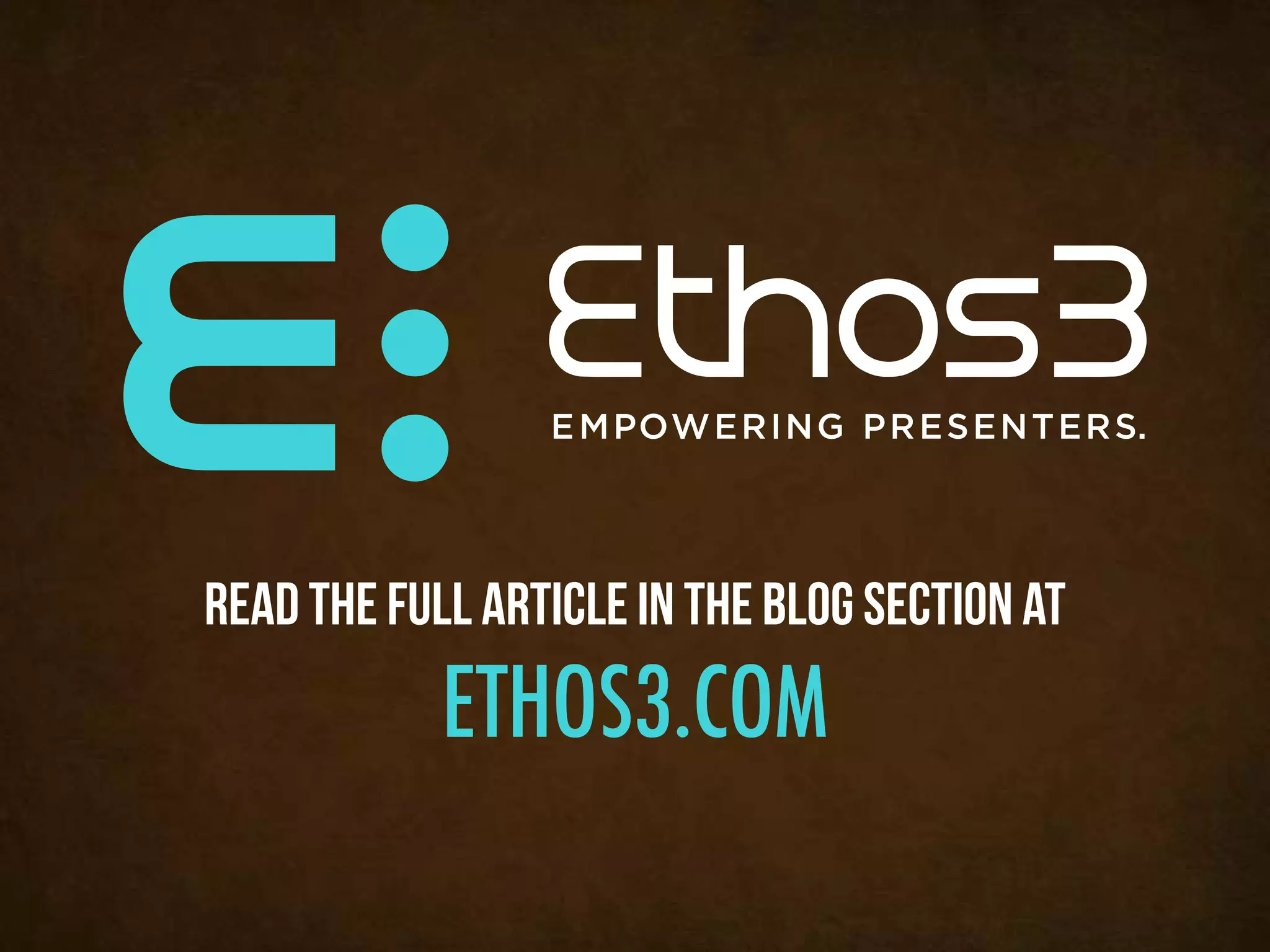read the full article in the blog section at
            ETHOS3.COM
 