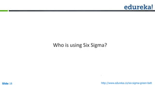 Slide 18 http://www.edureka.co/six-sigma-green-beltSlide 18
Who is using Six Sigma?
 