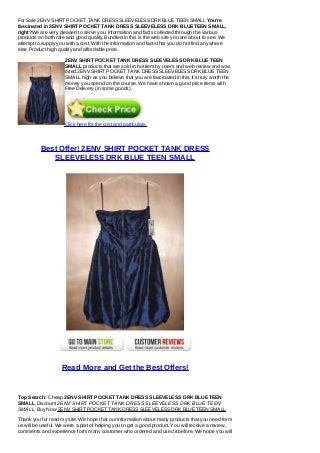 For sale 2 env shirt pocket tank dress sleeveless drk blue teen small