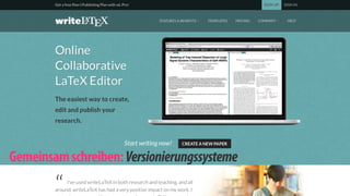 Gemeinsam schreiben: Versionierungssysteme 
 