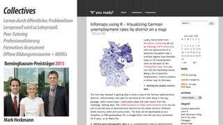 Collectives 
Lernen durch öffentliches Problemlösen 
Lernprozeß wird zu Lehrprozeß 
Peer-Tutoring 
Professionalisierung 
Formatives Assessment 
Offene Bildungsressourcen + MOOCs 
! 
Berninghausen-Preisträger 2013 
Mark Heckmann 
 