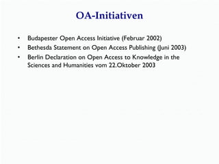 Open Access im Akademienprogramm - Anwendung und Herausforderungen