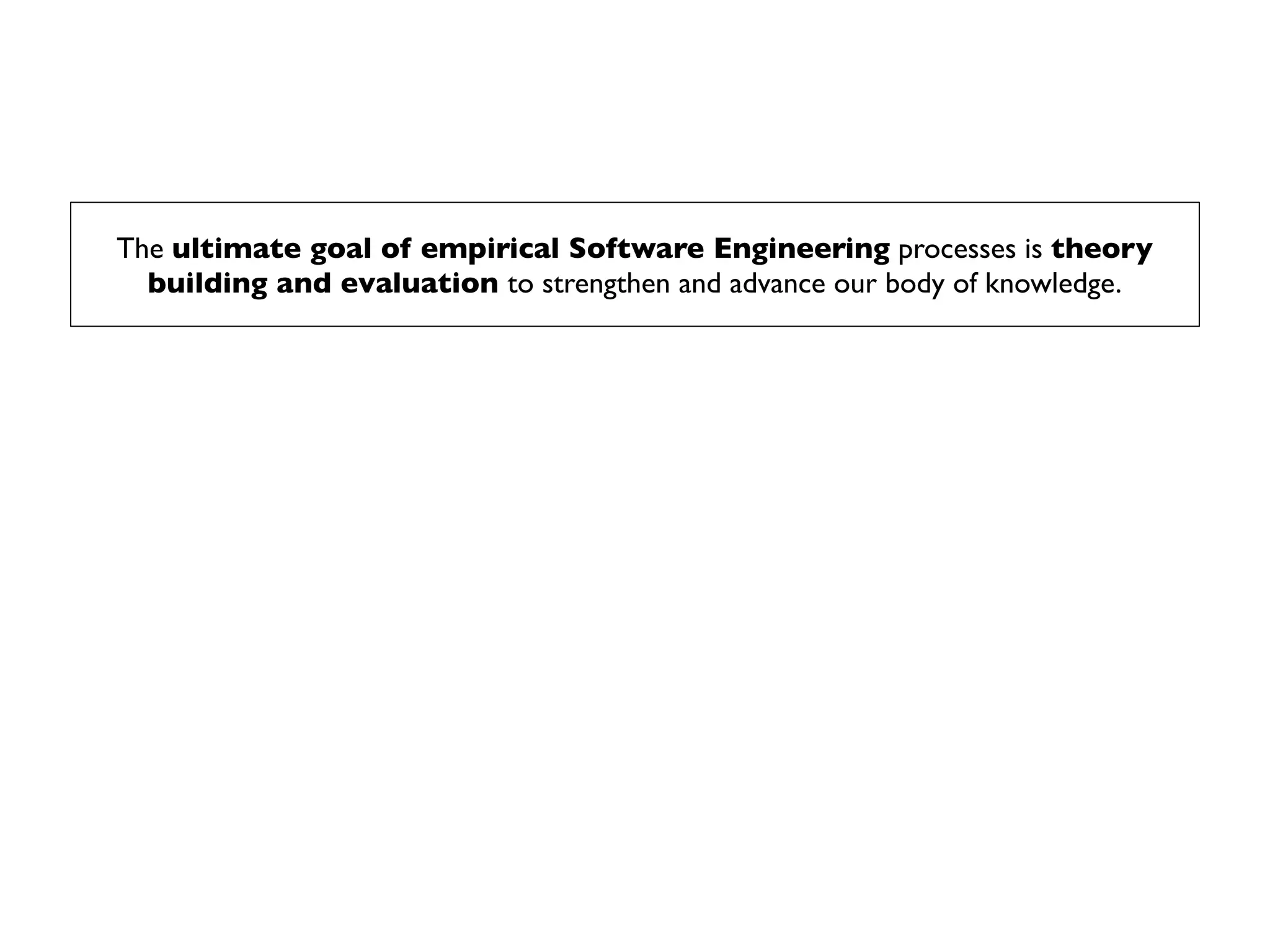 Example!
Research objective / Purpose
• Design of an RE improvement
approach by synthesising existing
concepts
Method
• (Design) theory building
 
