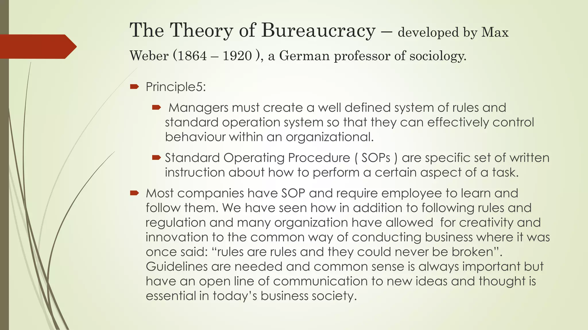 The history about Theory of Bureaucracy by Max Webber | PPTX