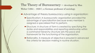 The history about Theory of Bureaucracy by Max Webber | PPTX