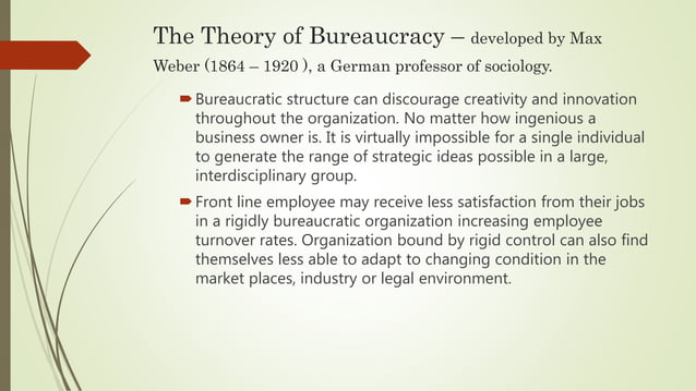 Theory about bureaucracy and History by Max Webber | PPT