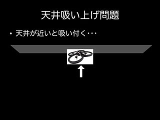 天井吸い上げ問題
•  天井が近いと吸い付く･･･

 