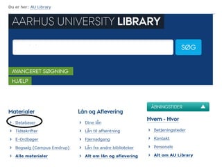 AARHUS
UNIVERSITY
19
 