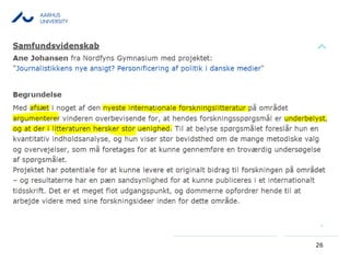 AARHUS
UNIVERSITY
26
 