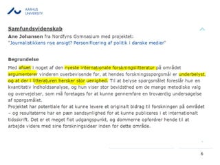 AARHUS
UNIVERSITY
6
 