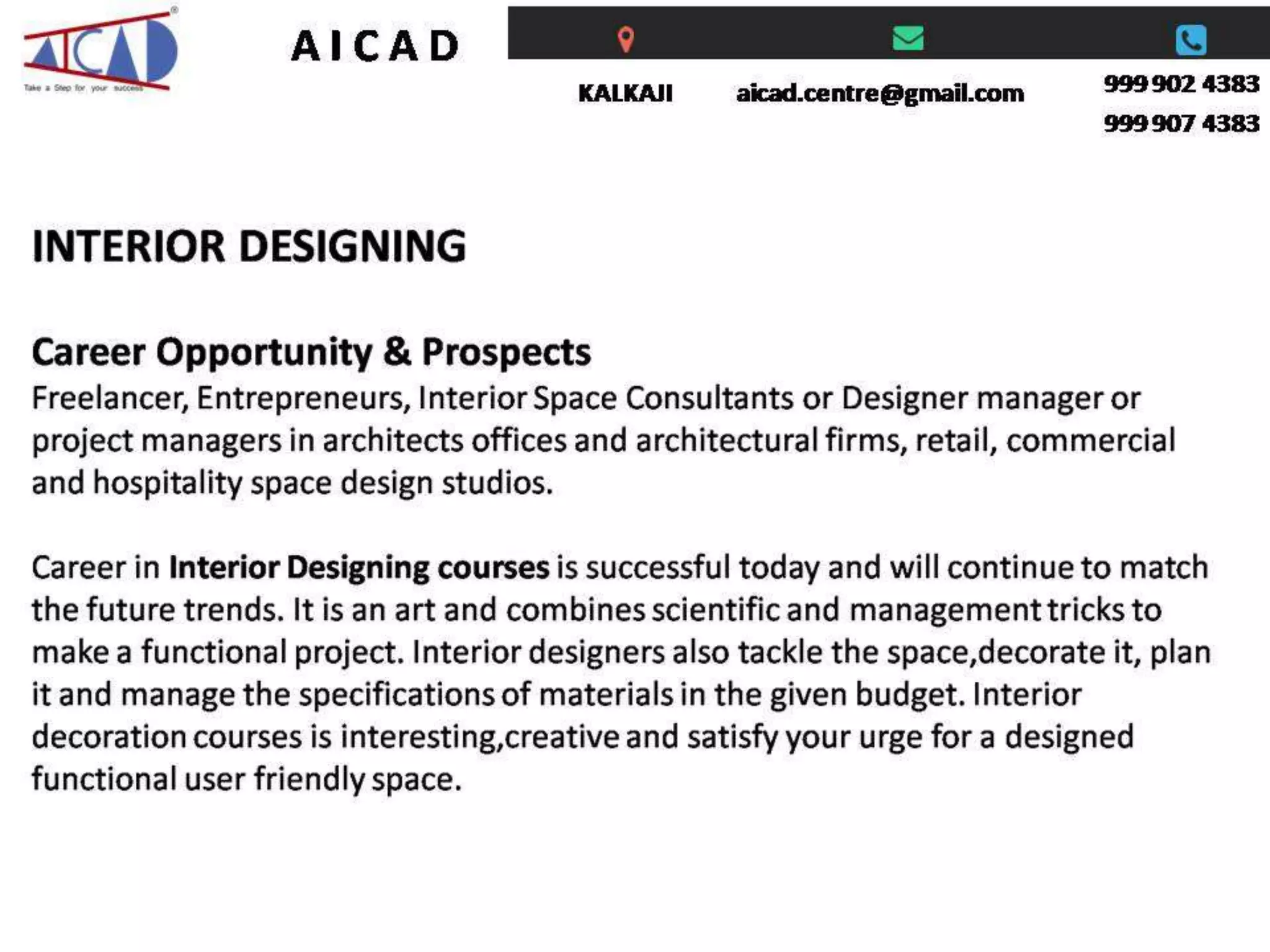 Interior design career opportunities with AICAD | PPTX