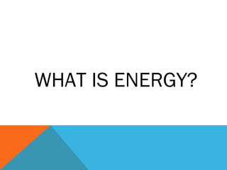 WHAT IS ENERGY?
