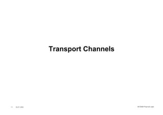 Transport Channels




11   26.01.2002                        WCDMA Phys ical Layer
 