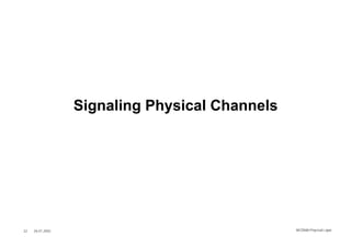 Signaling Physical Channels




32   26.01.2002                                 WCDMA Phys ical Layer
 