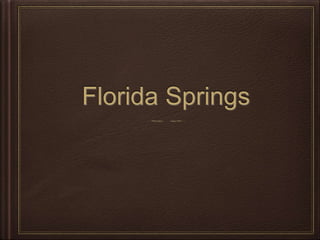 Florida Springs
 