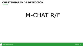 Página 15
CUESTIONARIO DE DETECCIÓN
M-CHAT R/F
 
