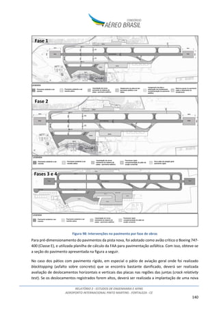 RELATÓRIO 2 - ESTUDOS DE ENGENHARIA E AFINS
AEROPORTO INTERNACIONAL PINTO MARTINS - FORTALEZA - CE
8
sendo responsável por cerca de 3% da movimentação de passageiros nos aeroportos do Brasil (12º
maior do Brasil e 3º do Nordeste, ANAC – dados de 2013).
Figura 3: Localização do Aeroporto Pinto Martins na região nordeste2
O aeroporto registra voos domésticos regulares e não regulares, internacionais regulares e não
regulares e de aviação geral. Opera também no segmento de cargas tanto domésticas quanto
internacionais.
Atualmente atuam 10 companhias aéreas nacionais e internacionais no aeroporto, sendo elas:
• Companhias Aéreas Brasileiras de Passageiros: Azul, Avianca, Gol e Tam;
• Companhias Aéreas Estrangeiras de Passageiros: Condor, G.S.A. Meridiana / Air Italy-Brasil,
TACV e TAP;
• Companhias Aéreas Cargueiras: Absa e Total.
Na última década o Aeroporto teve um aumento significativo de movimentação tanto de passageiros
quanto de carga (aumento de aproximadamente 350% e 160%, respectivamente, entre 2003 e 2014).
A tabela a seguir apresenta a evolução das movimentações nesse período.
2
Fonte: Google Earth
 
