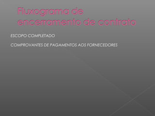 ESCOPO COMPLETADO

COMPROVANTES DE PAGAMENTOS AOS FORNECEDORES
 