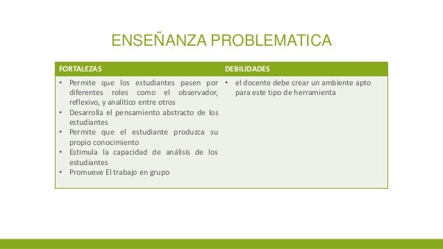 Fortalezas y debilidades en las diferentes técnicas