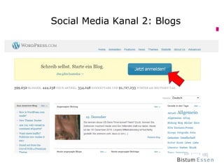 Social Media Kanal 2: Blogs
Social Media Kanal 2: Blogs
 