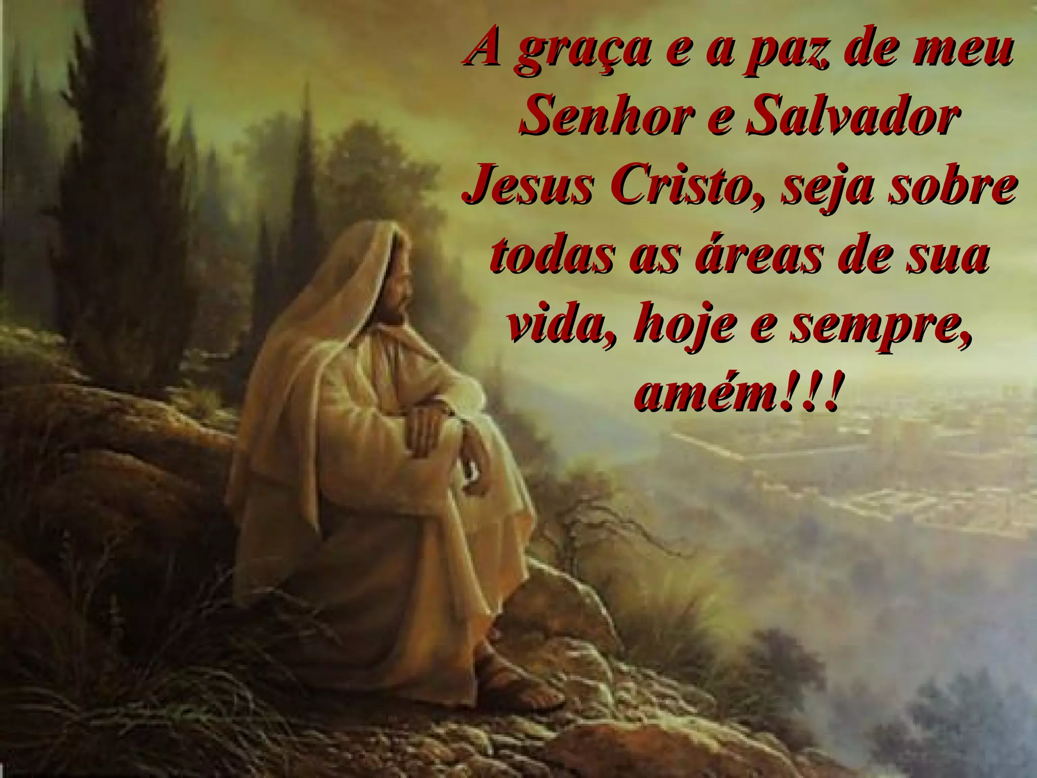 A graça e a paz de meu Senhor e Salvador Jesus Cristo, seja sobre todas as áreas de sua vida, hoje e sempre, amém!!! 