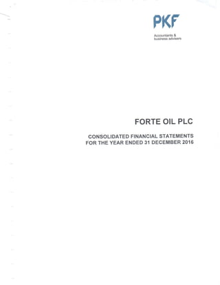 Forte oil annual report 2016