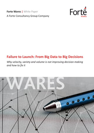 WARES
Forte Wares | White Paper
A Forte Consultancy Group Company WARES
Failure to Launch: From Big Data to Big Decisions
Why velocity, variety and volume is not improving decision making
and how to ﬁx it
 