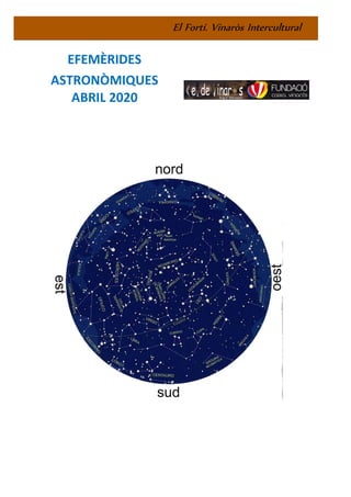 El Fortí. Vinaròs Intercultural
EFEMÈRIDES
ASTRONÒMIQUES
ABRIL 2020
 