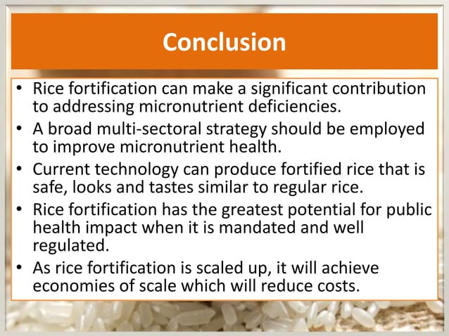 Fortification of rice | PPT