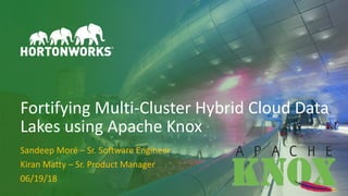 1 © Hortonworks Inc. 2011–2018. All rights reserved
Fortifying Multi-Cluster Hybrid Cloud Data
Lakes using Apache Knox
Sandeep Moré – Sr. Software Engineer
Kiran Matty – Sr. Product Manager
06/19/18
 