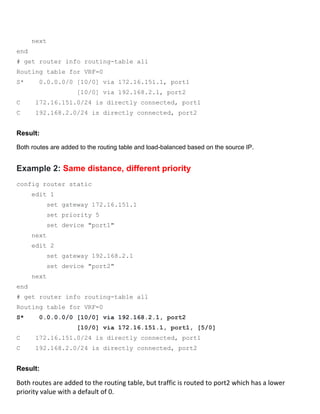 Fortigatefirewall routing specficatoinmmm | PDF