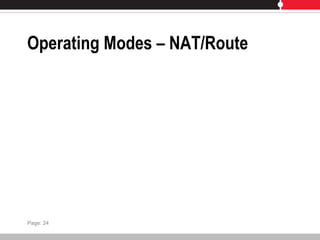 Operating Modes – NAT/Route
Page: 24
 
