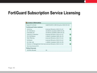 FortiGuard Subscription Service Licensing
Page: 83
 