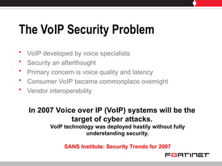 Fortinet VOIP Solutions with security coverage | PPT