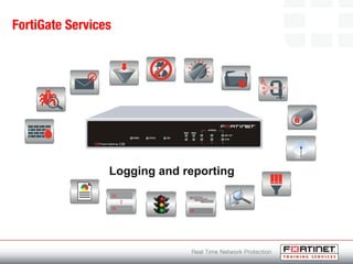 FortiGate Services
Logging and reporting
 