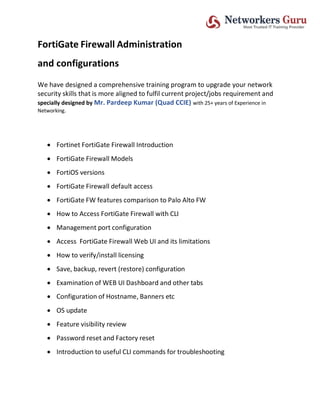 Best Fortinet training in Gurgaon, Delhi NCR, India by Networkers Guru ...
