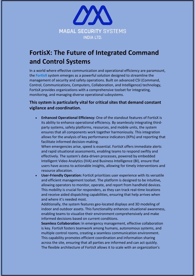 Fortisx and the future of integrated command and control systems pdf