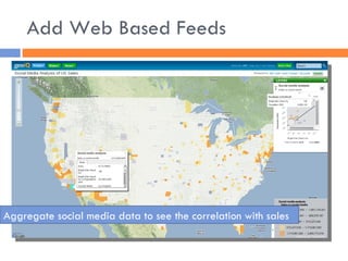 Add Web Based Feeds Aggregate social media data to see the correlation with sales 