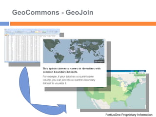 GeoCommons - GeoJoin FortiusOne Proprietary Information 