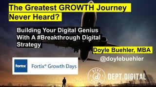 Building Your Digital Genius
With A #Breakthrough Digital
Strategy
Doyle Buehler, MBA
@doylebuehler
The Greatest GROWTH Journey
Never Heard?
 
