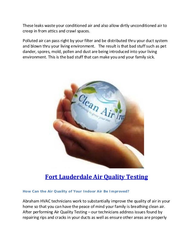 Fort Lauderdale Air Quality Testing Abraham AC Heating Services, Inc.