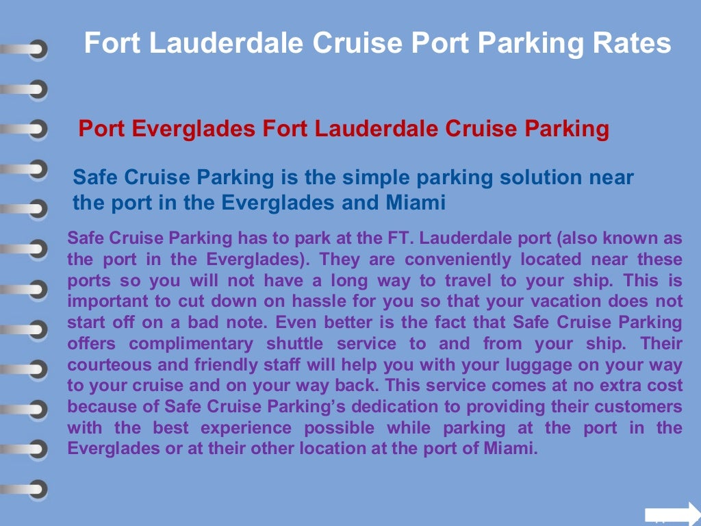 Fort lauderdale cruise port parking rates