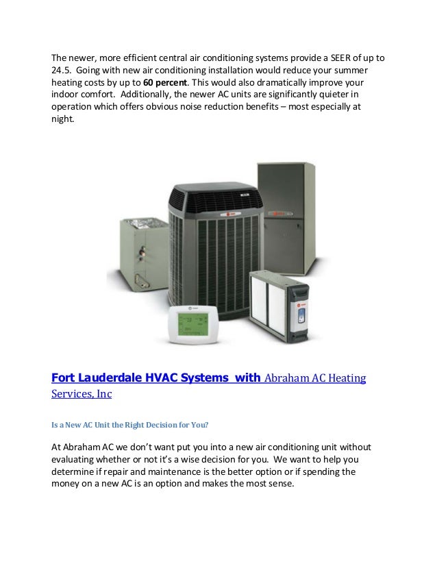 Fort Lauderdale HVAC Systems with Abraham AC Heating Services, Inc